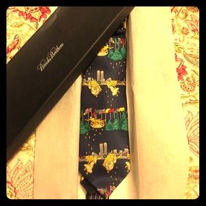 RARE Xmas Tie w Twin Towers and Rockefeller Center